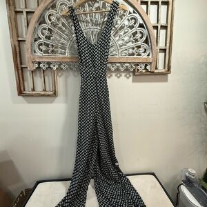 Forever 21 Black and White Geometric Jumpsuit